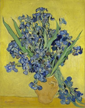 Vincent van Gogh: Vase with Irises Against a Yellow Background - 901144831