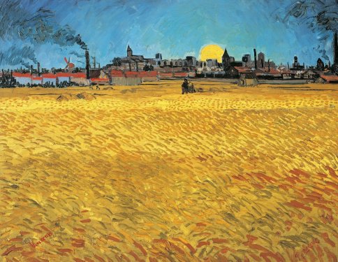 Vincent van Gogh: Summer Evening, Wheatfield with Setting sun