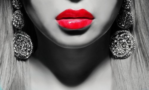 pretty woman with red lips