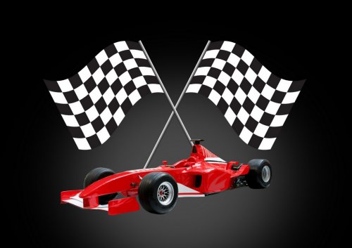 red formula one car and flag - 901146406
