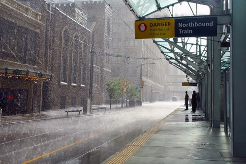 Rain in Calgary, Canada
