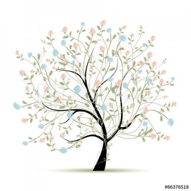 Spring tree with flowers for your design - 901147102