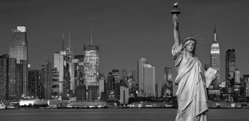 tourism concept new york city with statue liberty - 901147159