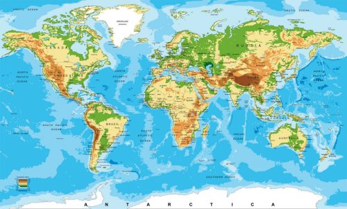 Physical map of the world - 901147180