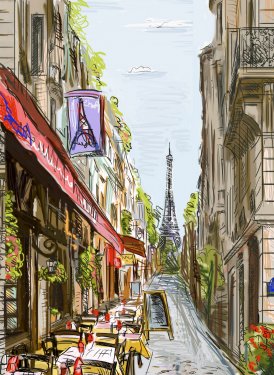 Street in paris - illustration - 901147217