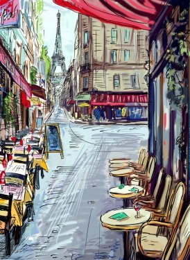 Street in paris - illustration - 901147218