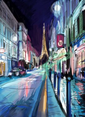 Street in paris - illustration - 901147226
