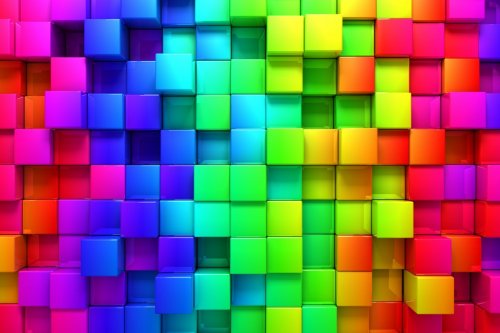 Rainbow of colorful boxes - 901147244