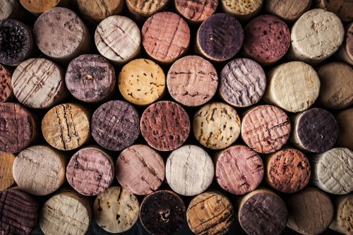 Wine corks background close-up - 901147327