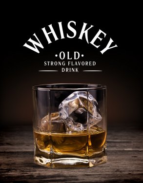 Glasses of whiskey on wood background. - 901147363