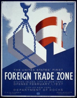 The United States' First Foreign Trade Zone - Vintage New York Shipping - 901147468