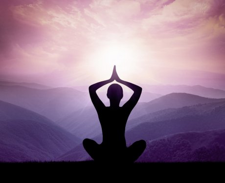 Yoga and meditation. Silhouette.