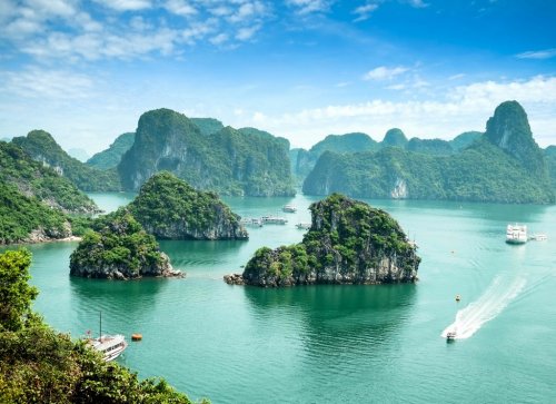 Halong Bay in Vietnam. Unesco World Heritage Site. - 901148094