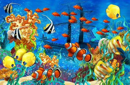 The coral reef - illustration for the children - 901148299