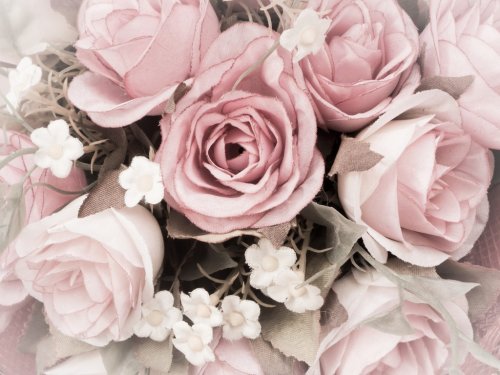 bouquet de rose en tissu