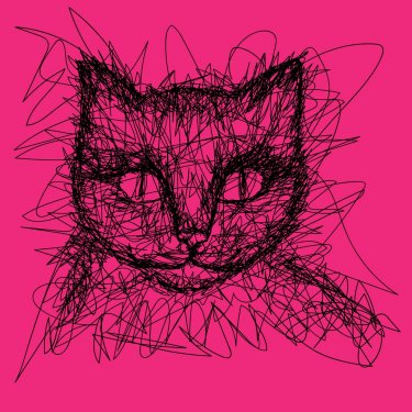 T-shirt graphics. Simple drawing liner. Doodle. Children's drawing. Cat
