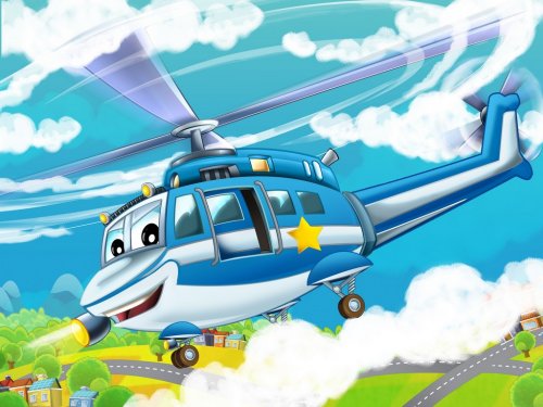 Cartoon helicopter - illustration for the children - 901149226