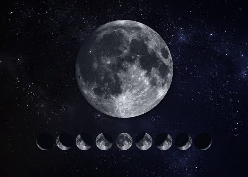 Moon Phases. Elements of this image furnished by NASA - 901149533
