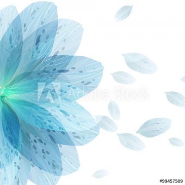 Floral round pattern of blue flower petals - 901149605