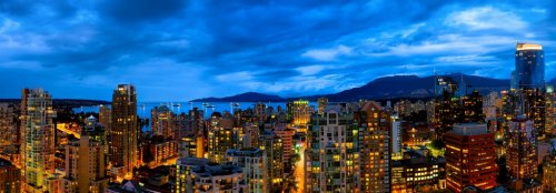 Vancouver, Canada panorama skyline at sunset. Aerial view.  - 901149867