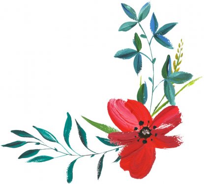 Hand-Painted Watercolor Flower - 901149952