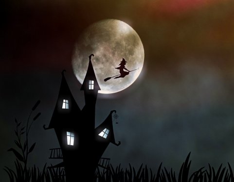Witch's House The Witch Moonlight Creepy Halloween - 901149998