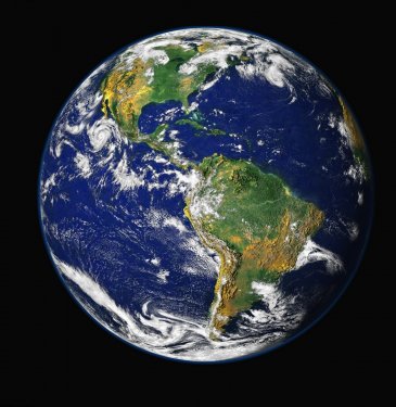 A composite image of the Western hemisphere of the Earth.
