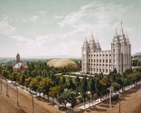Temple Square Church Salt Lake City 1899 Photochrom - 901150210