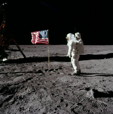 Moon Landing Buzz Aldrin America 1969 Flag