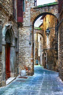 beautiful old streets of Italian medieval towns,Tody