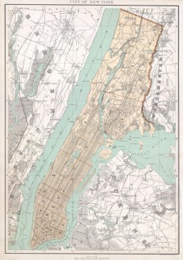 1895 Bien Map of New York City (w- Queens ^ the Bronx) - Geographicus - 901150573