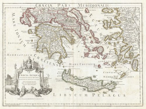 1794 Delisle Map of Southern Ancient Greece, Greeks Isles, and Crete - 901150581