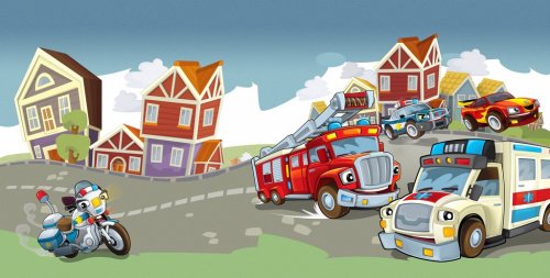 Cartoon vehicles - illustration for the children - 901150763