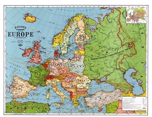 Europe Map 1923 Country Breakdown Country Borders