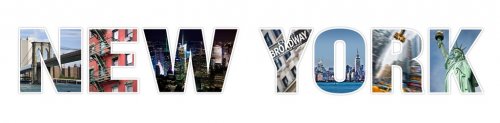 Letters NEW YORK photo collage isolated on white background - 901152008
