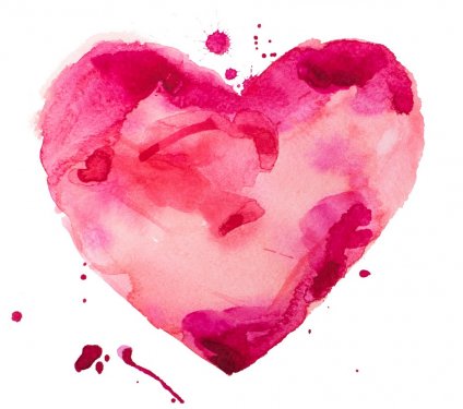 watercolor heart. Concept - love, relationship, art, painting - 901153598