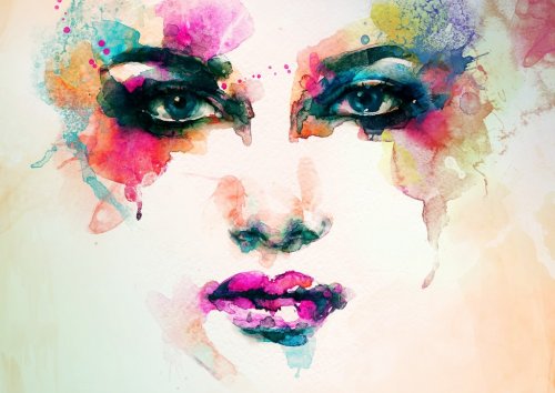 woman portrait  .abstract  watercolor .fashion background - 901153602