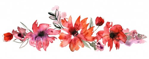 Cute watercolor hand painted flower border. Invitation. Wedding card. Birthda... - 901153899