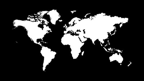 Black and white world map illustration - 901154215