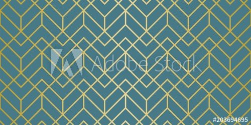 Luxury Geometric Pattern. Seamless Vector Lines. Golden Look. - 901154611