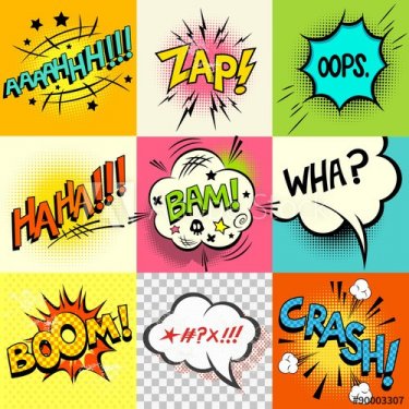 Comic Book Expressions! A set of comic book speech bubbles and expression words. Vector illustration