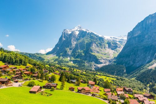 Village of Grindelwald in the Interlaken Oberhasli district in the canton of ... - 901155302