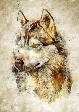 Wolf Head Vintage Wall Art - 901155397