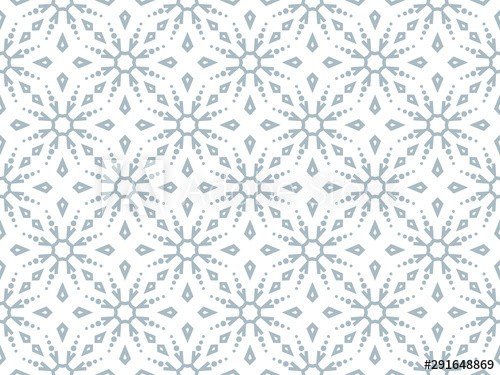 Abstract geometric pattern with snowflakes. A seamless vector background. Whi... - 901156427