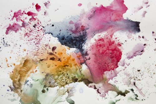 Abstract watercolor art hand paint. - 901156512