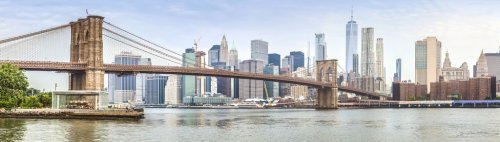 Amazing panorama view of New York city and Brooklyn bridge - 901156624
