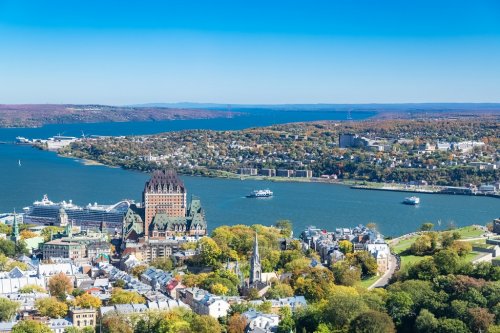 Quebec City, panorama of the town, with the Chateau Frontenac and the Saint-L... - 901157065