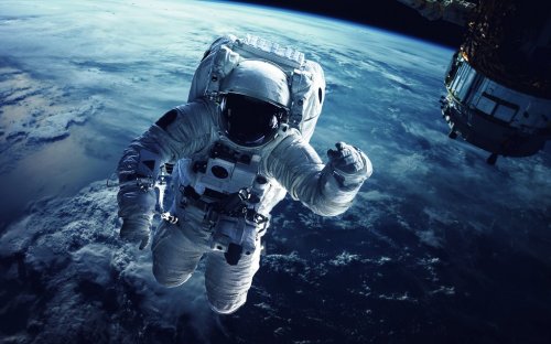 Astronaut in outer space. Elements of this image furnished by NASA - 901157126