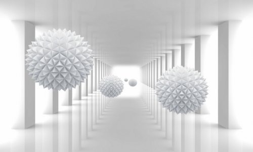 3d picture spiky balls in the tunnel - 901157175