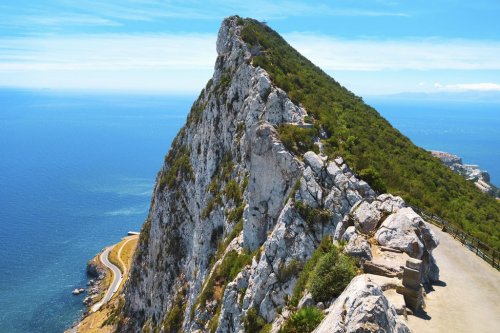 The Rock of Gibraltar in summer. - 901157449
